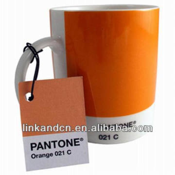 Canecas de cerâmica alaranjadas Haonai 11oz com panone No.